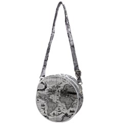 Antique Mapa Mundi Revisited Crossbody Circle Bag by ConteMonfrey