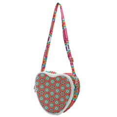 Hexagons And Stars Pattern                                                            Heart Shoulder Bag by LalyLauraFLM