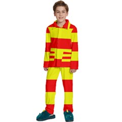 Aust Agder Flag Kids  Long Sleeve Velvet Pajamas Set by tony4urban