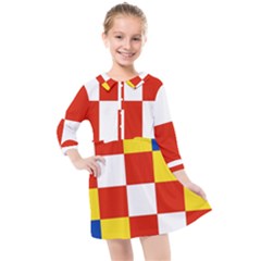 Antwerp Flag Kids  Quarter Sleeve Shirt Dress by tony4urban