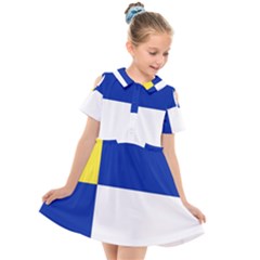 Bratislavsky Flag Kids  Short Sleeve Shirt Dress by tony4urban