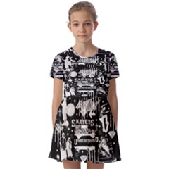 Skater-underground2 Kids  Short Sleeve Pinafore Style Dress by PollyParadiseBoutique7