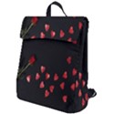 Valentine Day Heart Flower Flap Top Backpack View1