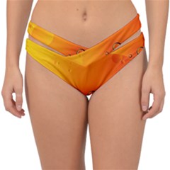 Wallpaper Liquid Bubbles Macro Orange Bright Double Strap Halter Bikini Bottom