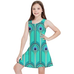 Gradient Art Deco Pattern Design Kids  Lightweight Sleeveless Dress