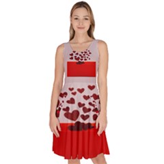 Love Envelope Logo Valentine Knee Length Skater Dress With Pockets by artworkshop