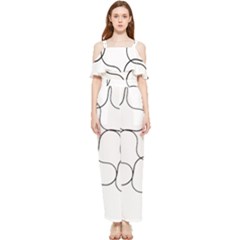 Abstract Pattern T- Shirt Abstract Pattern2 Draped Sleeveless Chiffon Jumpsuit