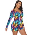 Rainbow Leopard 2 Long Sleeve Boyleg Swimsuit View3