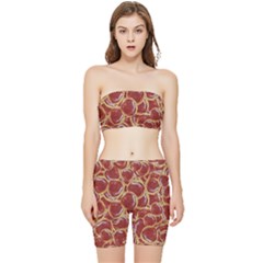 Cookies With Strawberry Jam Motif Pattern Stretch Shorts And Tube Top Set by dflcprintsclothing