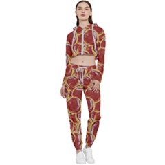 Cookies With Strawberry Jam Motif Pattern Cropped Zip Up Lounge Set by dflcprintsclothing