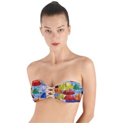 Umbrellas Colourful Twist Bandeau Bikini Top