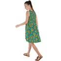 Turquoise And Yellow Floral Frill Swing Dress View2