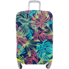 Neon Leaves Luggage Cover (large) by fructosebat