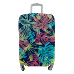 Neon Leaves Luggage Cover (small) by fructosebat