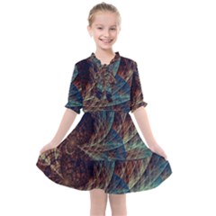 Fractal Abstract- Art Kids  All Frills Chiffon Dress by Ravend