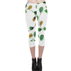 Boho Leaf Pattern T- Shirt Boho Leaf Pattern T- Shirt Capri Leggings  by maxcute