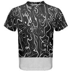 Cool Design Art T- Shirt Black And White Damascus Abstract Pattern T- Shirt Men s Cotton Tee by maxcute