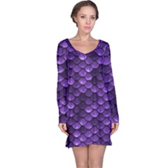 Purple Scales! Long Sleeve Nightdress by fructosebat