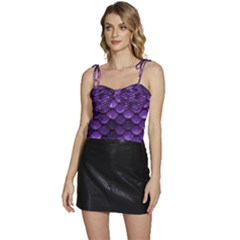 Purple Scales! Flowy Camisole Tie Up Top by fructosebat