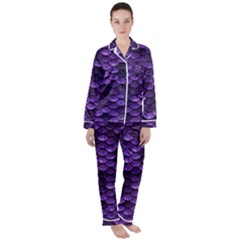 Purple Scales! Women s Long Sleeve Satin Pajamas Set	 by fructosebat