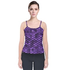 Purple Scales! Velvet Spaghetti Strap Top by fructosebat