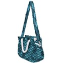 Teal Scales! Rope Handles Shoulder Strap Bag View1