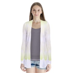 Flower Design T- Shirt Beautiful White And Yellow Artistic Flower T- Shirt Drape Collar Cardigan