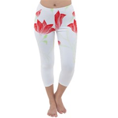 Flowers Lover T- Shirtflowers T- Shirt (2) Capri Winter Leggings  by maxcute