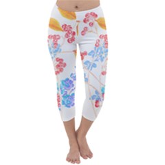 Flowers Pattern T- Shirtflower Pattern Design Drawing T- Shirt Capri Winter Leggings  by maxcute