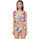 Hawaii T- Shirt Hawaii Branch Pattern T- Shirt Low Cut Ruffle Edge Bikini Set View1