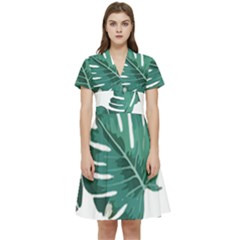 Hawaii T- Shirt Hawaii High Flower Modern T- Shirt Short Sleeve Waist Detail Dress