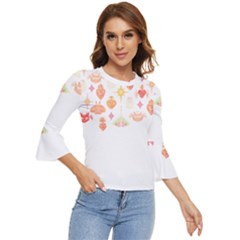 Pattern T- Shirt Cute And Spooky T- Shirt Bell Sleeve Top