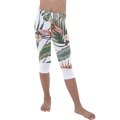 Tropical T- Shirt Tropical Pattern Quiniflore T- Shirt Kids  Lightweight Velour Capri Leggings  by maxcute