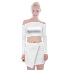 Undulating T- Shirt Waves T- Shirt Off Shoulder Top With Mini Skirt Set by maxcute