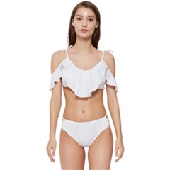 Undulating T- Shirt Waves T- Shirt Ruffle Edge Tie Up Bikini Set	