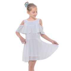 Undulating T- Shirt Kids  Shoulder Cutout Chiffon Dress