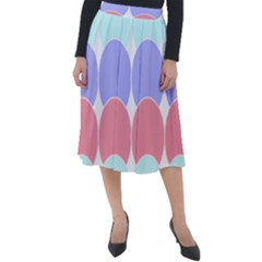 Very Peri T- Shirtvery Peri Geometric Circles T- Shirt Classic Velour Midi Skirt  by maxcute