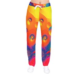 Colorfull Pattern Women Velvet Drawstring Pants by artworkshop