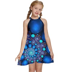 Digitalart Balls Kids  Halter Collar Waist Tie Chiffon Dress