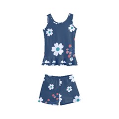 Floral Digital Background Kids  Boyleg Swimsuit