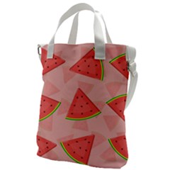 Background Watermelon Pattern Fruit Food Sweet Canvas Messenger Bag by Jancukart