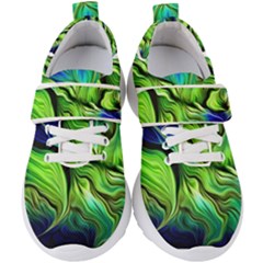 Fractal Art Pattern Abstract Fantasy Digital Kids  Velcro Strap Shoes by Jancukart