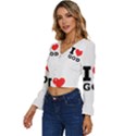 I love god Long Sleeve V-Neck Top View2