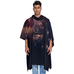 Nebula Galaxy Stars Astronomy Men s Hooded Rain Ponchos by Uceng