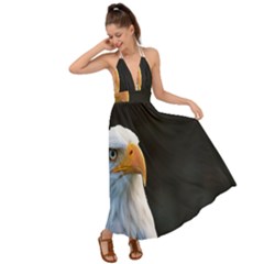 Bird Backless Maxi Beach Dress by artworkshop