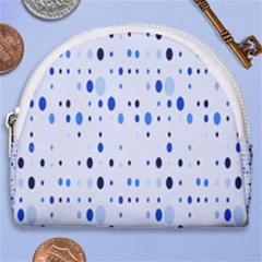 Blue Circle Pattern Horseshoe Style Canvas Pouch by artworkshop