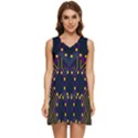 Line Square Pattern Violet Blue Yellow Design Tiered Sleeveless Mini Dress View1