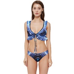 Ai Generated Digital Technology Computer Internet Low Cut Ruffle Edge Bikini Set