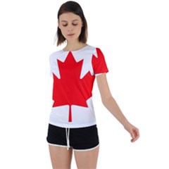 Canada Flag Canadian Flag View Back Circle Cutout Sports Tee by Ravend