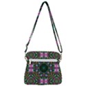 Kaleidoscope Digital Kaleidoscope Fractal Mirrored Zipper Messenger Bag View3